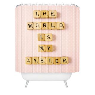 Happee Monkee The World Is My Oyster Shower Curtain (Pink/ yellow/ whiteMaterials 100 percent woven polyesterDimensions 71 inches long x 74 inches wideCare instructions Machine washableThe digital images we display have the most accurate color possible