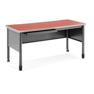 Cherry Finish 55 inch Training Table (Steel, cherrywoodMaterials Wood, laminate, steelFinish CherryDimensions 29 inches tall x 55 inches wide x 27 inches deepNumber of drawers Two (2) pencil drawersModel 66140 CHY )