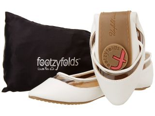 Footzyfolds Penelope Womens Flat Shoes (White)