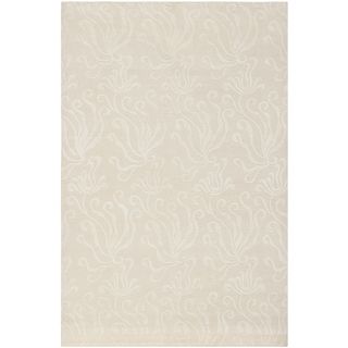 Martha Stewart Seaflora Pearl Silk And Wool Rug (3 9 X 5 9)