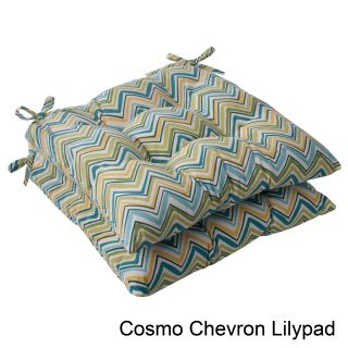 Pillow Perfect Outdoor Cosmo Chevron Tufted Seat Cushion (set Of 2) (100 percent Spun PolyesterFill material 100 percent Polyester FiberSuitable for indoor/outdoor use. Closure Sewn Seam ClosureUV Protection Yes Weather Resistant Yes Care instructions