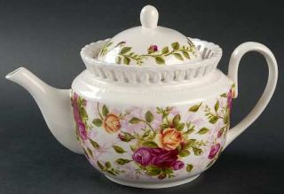 Royal Albert Old Country Roses Pierced (Giftware) Teapot & Lid, Fine China Dinne