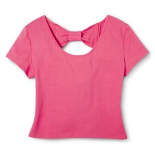 Xhilaration Juniors Bow Back Cropped Tee   Coral XL(15 17)