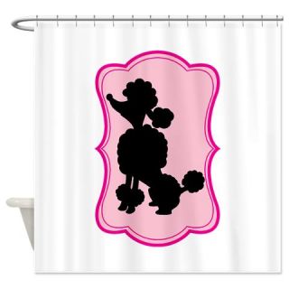  Black and Pink Poodle Silhouette Shower Curtain  Use code FREECART at Checkout