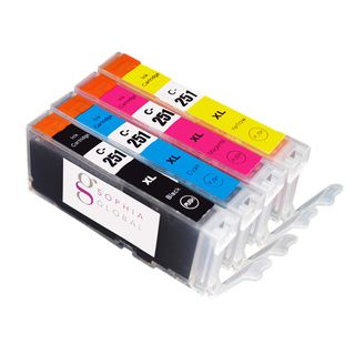 Sophia Global Compatible Canon Cli 251xl Small Black, Cyan, Magenta, And Yellow Ink Cartridges (pack Of 4) (Black, cyan, magenta, yellowPrint yield Up to 665 pages for each colorModel SGCanonCLI251XLBCMYPack of 4We cannot accept returns on this product