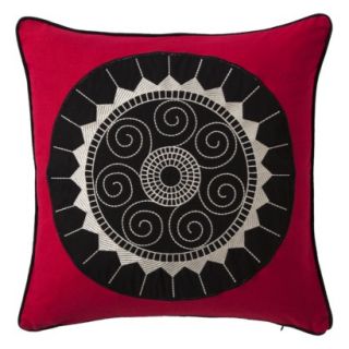 Mudhut Suri Medallion Decorative Pillow   Black (18x18)
