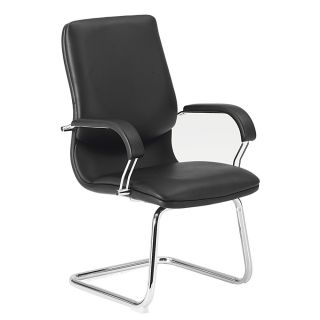 Lotus Guest Chair (Black/chromeDimensions 39.5 inches high x 25 inches wide x 26 inches deep Seat dimensions 20 inches wide x 19 inches deep )