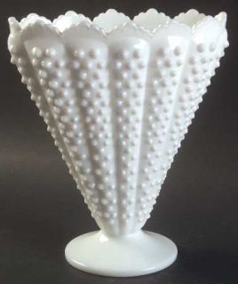 Fenton Hobnail Milk Glass Fan Vase   Milk Glass