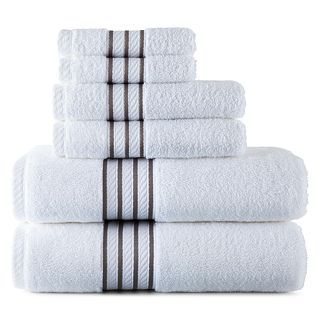 ROYAL VELVET Egyptian Cotton Striped Dobby Bath Towels, Gray