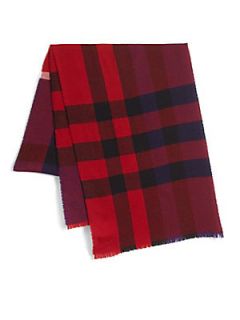 Burberry College Block Check Scarf/Red   Blue 