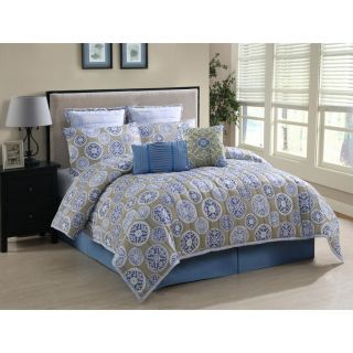 Annabelle Twill 8 piece Comforter Set (WhiteMaterials Brushed microfiberFill material PolyesterHypoallergenic NoCare instructions Machine washableFull DimensionsComforter 80 inches wide x 86 inches longShams 20 inches wide x 26 inches longEuro shams