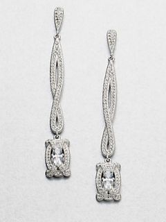 Adriana Orsini Pavé Linear Drop Earrings   Silver