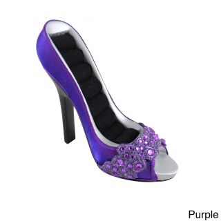 Jacki Design Dazzling Gems Peep toe Shoe Ring Holder (PinkDimensions 4 inches high x x 2 inches wide x 5 inches longImported )
