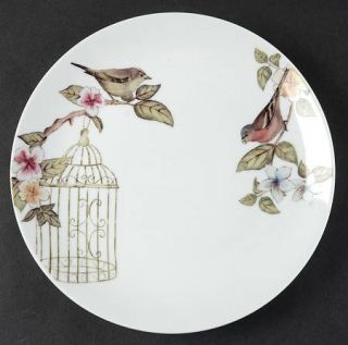 Mikasa Birdcage Salad Plate, Fine China Dinnerware   Floral,Birds,Birdcage,Coupe