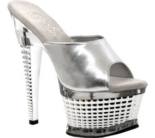 Womens Pleaser Illusion 651   Silver/Silver Chrome High Heels