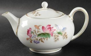 Wedgwood Charnwood (Bone) Mini Teapot & Lid, Fine China Dinnerware   Bone,Floral