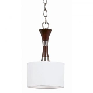 Triarch International Brady 1 light Brushed Steel And Wood Pendant Chandelier