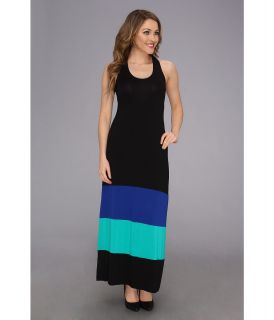 Calvin Klein T Back Color Block Maxi Dress Womens Dress (Black)