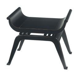 Curved Black Finish Accent Bench
