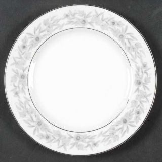 Mikasa Barton Bread & Butter Plate, Fine China Dinnerware   Band Of Gray Flowers