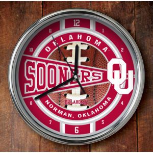 Oklahoma Sooners Chrome Clock
