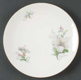 Jaeger Rhododendron Bread & Butter Plate, Fine China Dinnerware   Pink&Gray Flow