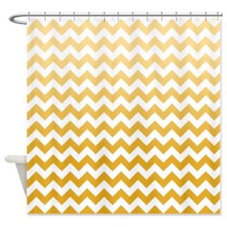  Ombre Mustard Chevron Stripes Shower Curtain  Use code FREECART at Checkout