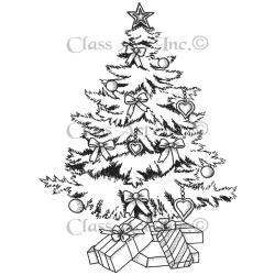Class Act Cling Mounted Rubber Stamp 4 X5.75  Christmas Tree