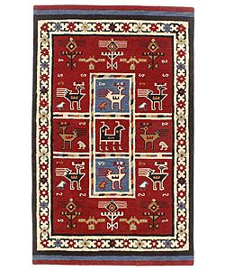 Elite Tribal Handmade Wool Rug (8 X 11) (RedPattern GeometricMeasures 0.625 inch thickTip We recommend the use of a non skid pad to keep the rug in place on smooth surfaces.All rug sizes are approximate. Due to the difference of monitor colors, some rug