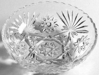 Anchor Hocking Prescut Clear Scalloped Bowl   Clear, Pressed Star, Fan Design