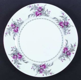 Royal Embassy Saratoga (Red&Gray Flowers) Dinner Plate, Fine China Dinnerware  