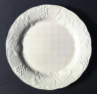 Nikko Woodbury Ivory Dinner Plate, Fine China Dinnerware   All Ivory, Embossed F