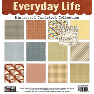 Everyday Life Cardstock Collection Pack 12x12 patterned; 6 Double sided/2ea + Stickers