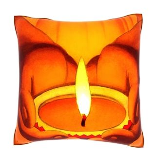 Hands Holding Candle 18 inch Decorative Pillow