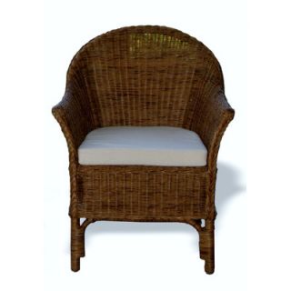 Three Birds Casual Classic Wicker Arm Chair WK07 WH / WK07 BR Finish Brown