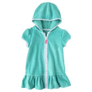 Circo Infant Toddler Girls Hooded Cover Up Dress   Turquoise 4T