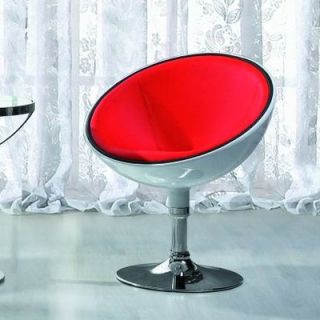 International Design Neptune Leather Side Chair B127 Color Red