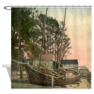  Vintage Beached Boat Shower Curtain  Use code FREECART at Checkout