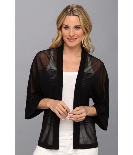 525 america Sheer Stripe V Neck Womens Sweater (Black)