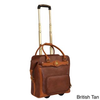 Adrienne Vittadini Carry on Rolling Laptop Case (Brown, British tanWeight 7 poundsPockets One 91) gusseted front pocket, three (3) interior accessory pocket Handle Push button telescopic handleWheel type In line skate wheelsClosure ZipperLocks NoKey