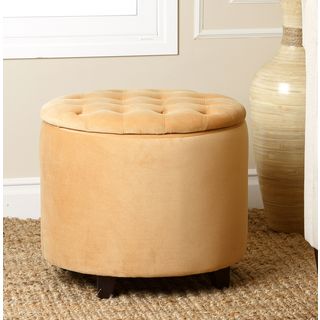 Abbyson Living Yellow Avery Tufted Lid Top Storage Ottoman