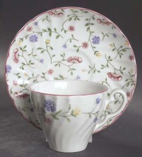 Johnson Brothers Summer Chintz (Made In England/Earthenw) Flat Cup & Saucer Set,