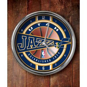 Utah Jazz Chrome Clock