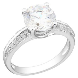White Cubic Zirconia Silver Engagement Ring 8.0