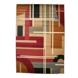 Rendition Multicolor Area Rug (710 X 910) (OlefinPile height 0.4 inchesStyle ContemporaryPrimary color MultiSecondary colors Ivory, black, brown, green, red, bluePattern GeometricTip We recommend the use of a non skid pad to keep the rug in place on