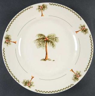 Gibson Designs Bahama Dinner Plate, Fine China Dinnerware   Palm Tree Motif, Zig