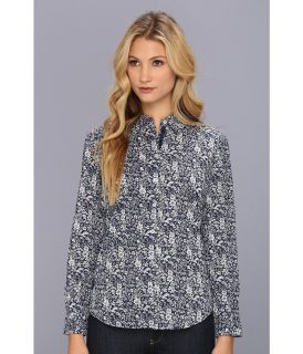 Christin Michaels Dilla Button Up Shirt Womens Long Sleeve Button Up (Blue)