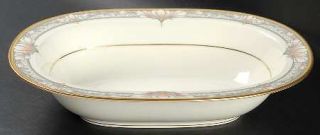 Noritake Barrymore 10 Oval Vegetable Bowl, Fine China Dinnerware   Ivory,Gray B