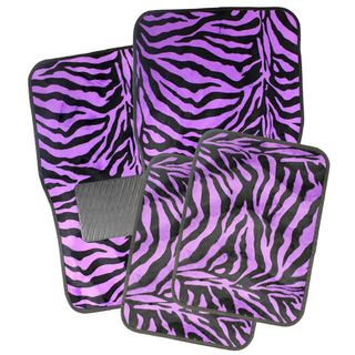 Oxgord Safari Purple Zebra Car Floor Mats (set Of 4) (Purple and blackCare instructions Rubber shampoo/ cleaner and makes for a quick and easy jobItems included two (2) front floor mats, and two (2) rear floor mats RubberFront dimensions 27 inches long 