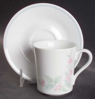 Corning Veranda Mug/Cup & Saucer Set, Fine China Dinnerware   Corelle, Pink Flow